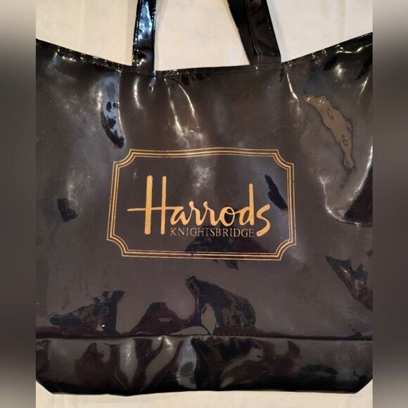 Harrod's England Large Black Tote Bag Harrods - Picture 3 of 8